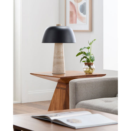 Modern European furniture - Metal Shade Travertine Table Lamp L - www.oroa.com