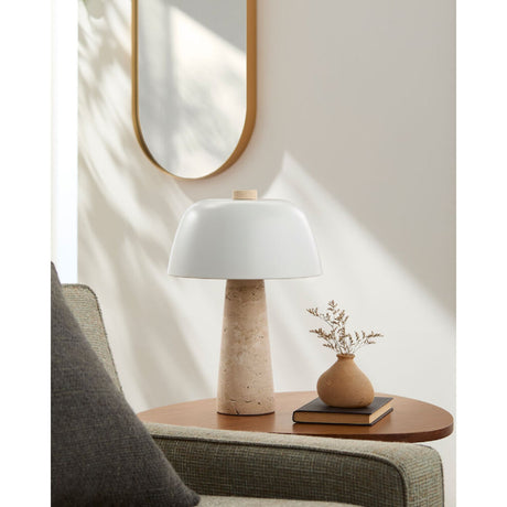 Modern European furniture - Metal Shade Travertine Table Lamp L - www.oroa.com