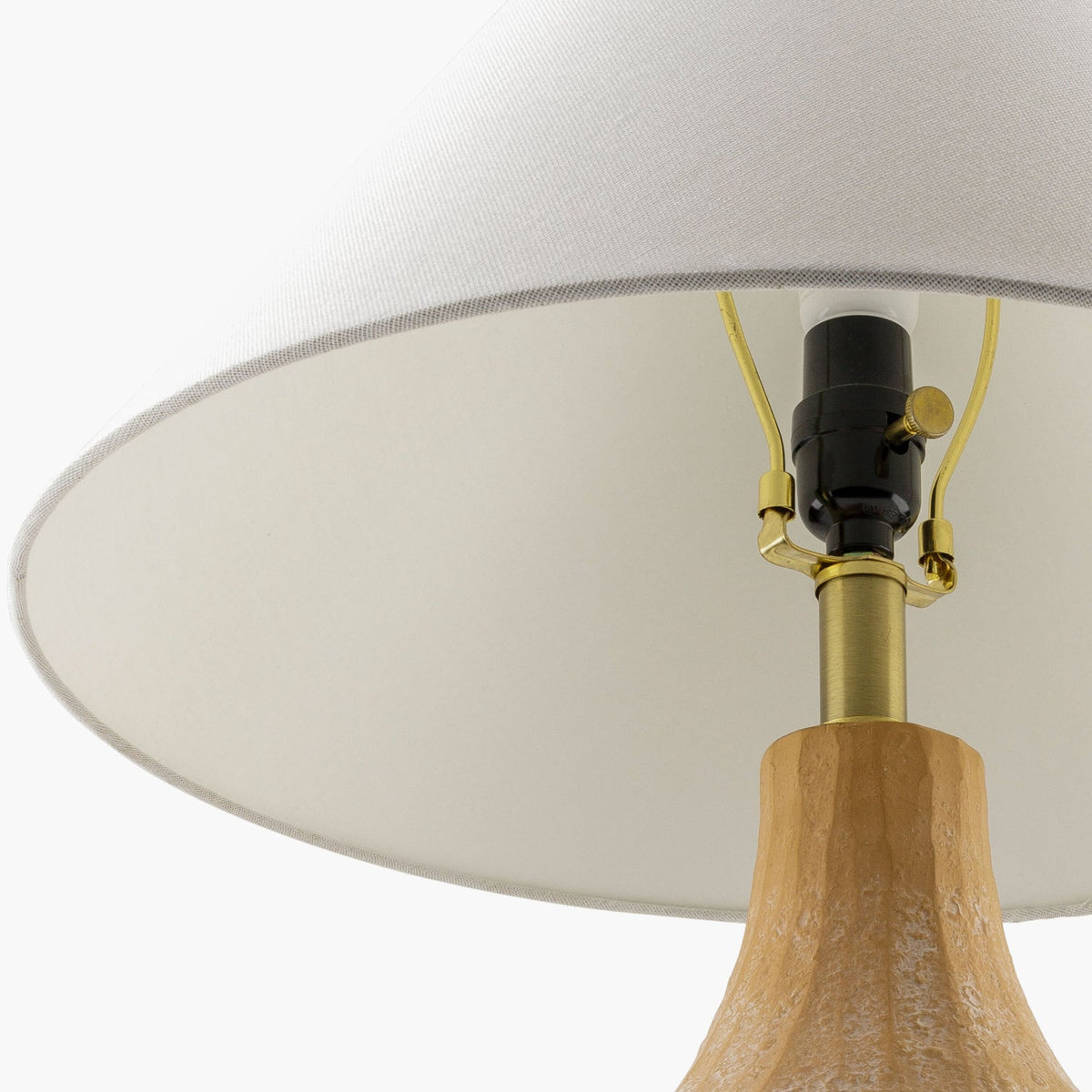 Modern European furniture - Glazed Beige Ceramic Table Lamp - www.oroa.com