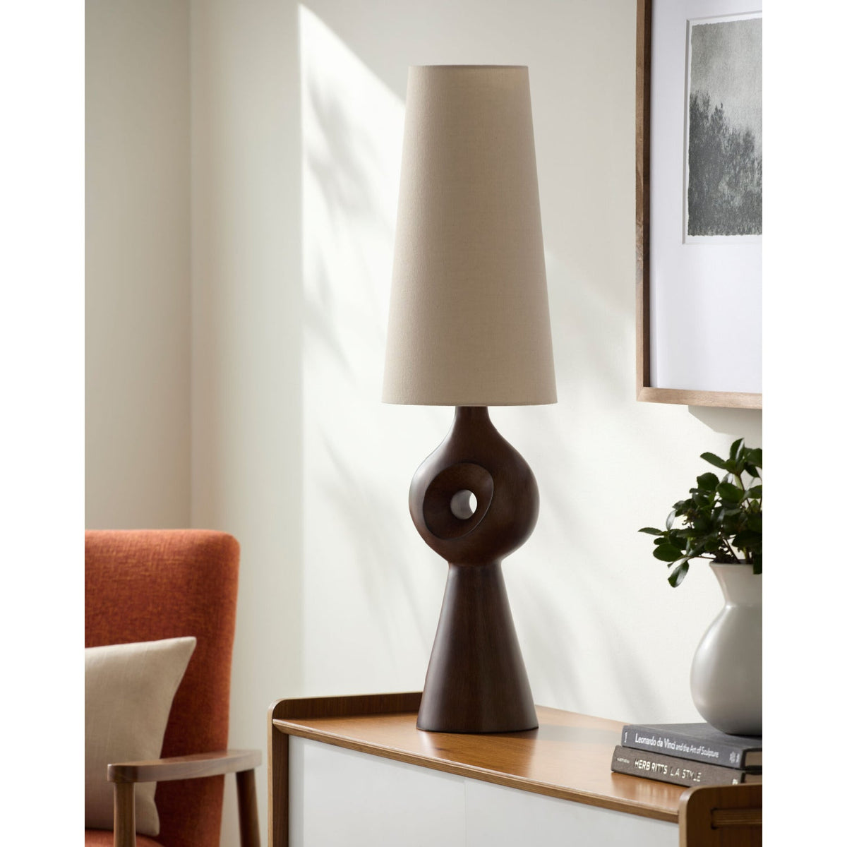 Modern European furniture - Sculptured Base Accent Table Lamp - www.oroa.com