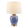 Modern European furniture - Blue Floral Ceramic Table Lamp - www.oroa.com