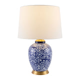Modern European furniture - Blue Floral Ceramic Table Lamp - www.oroa.com