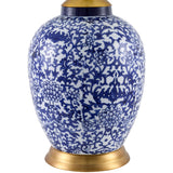 Modern European furniture - Blue Floral Ceramic Table Lamp - www.oroa.com