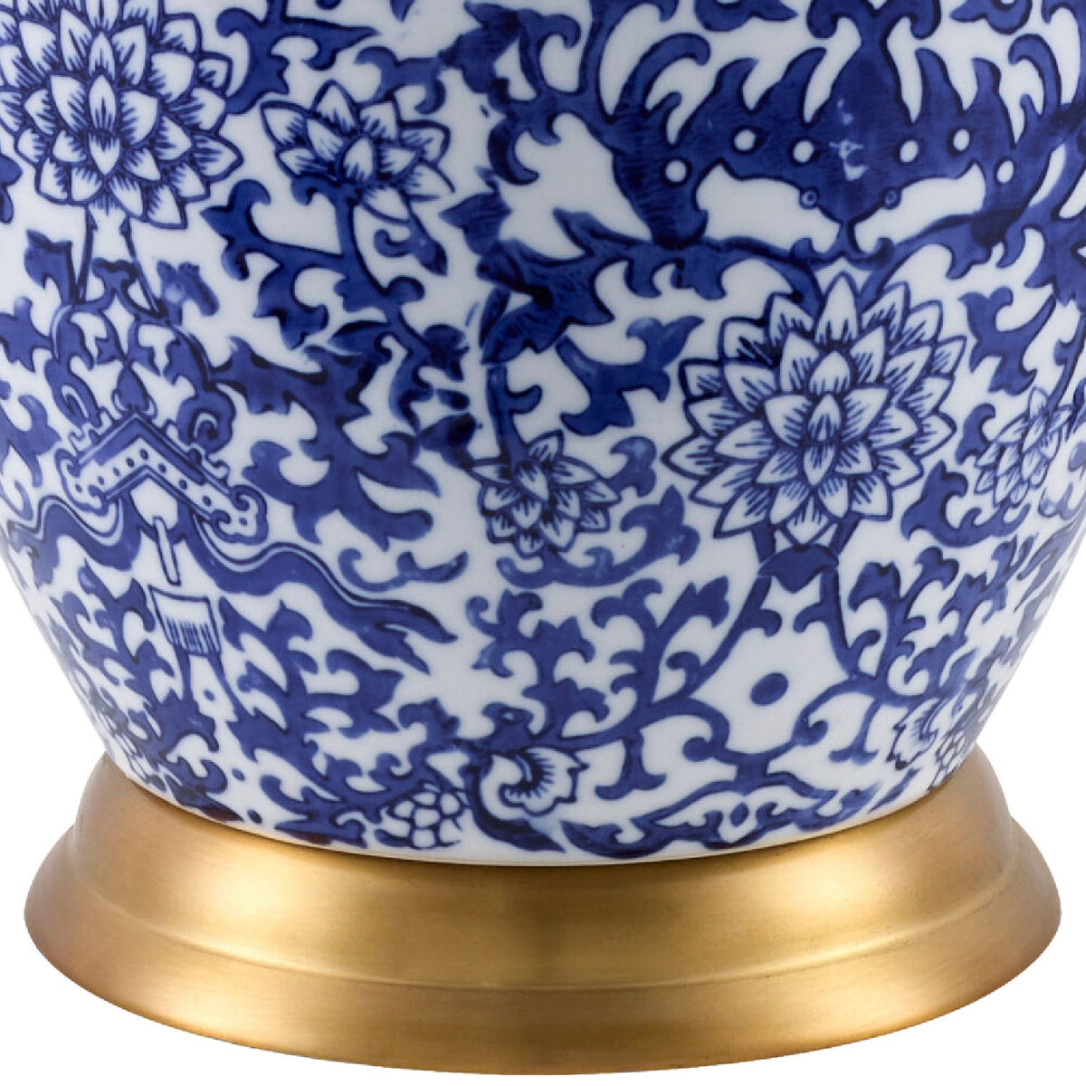 Modern European furniture - Blue Floral Ceramic Table Lamp - www.oroa.com