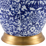 Modern European furniture - Blue Floral Ceramic Table Lamp - www.oroa.com