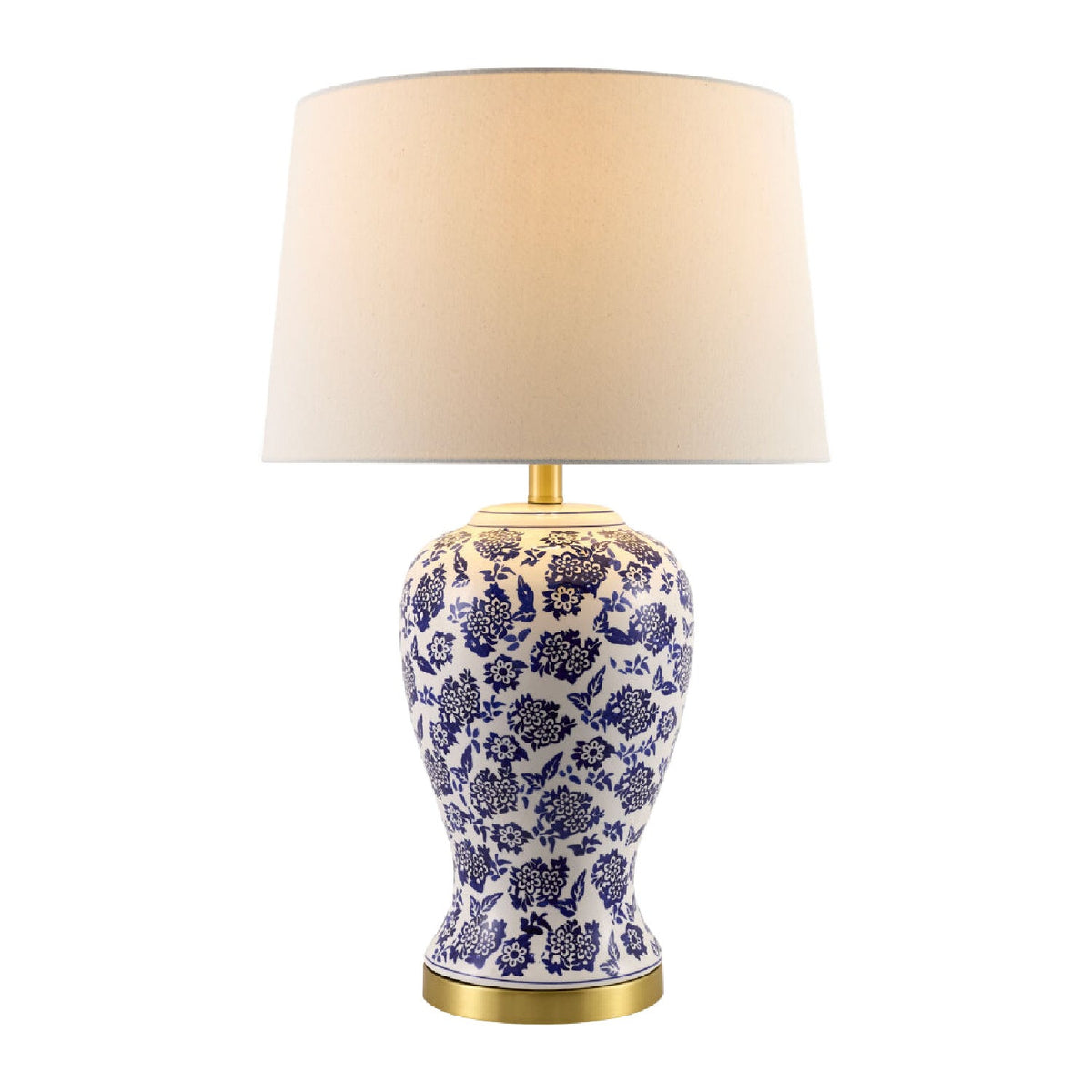 Modern European furniture - Blue Flowers Ceramic Table Lamp - www.oroa.com