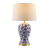 Modern European furniture - Blue Flowers Ceramic Table Lamp - www.oroa.com
