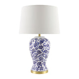 Modern European furniture - Blue Flowers Ceramic Table Lamp - www.oroa.com