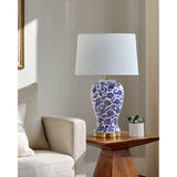 Modern European furniture - Blue Flowers Ceramic Table Lamp - www.oroa.com