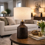 Painted Cement Accent Table Lamp | Kuda Home Foreman