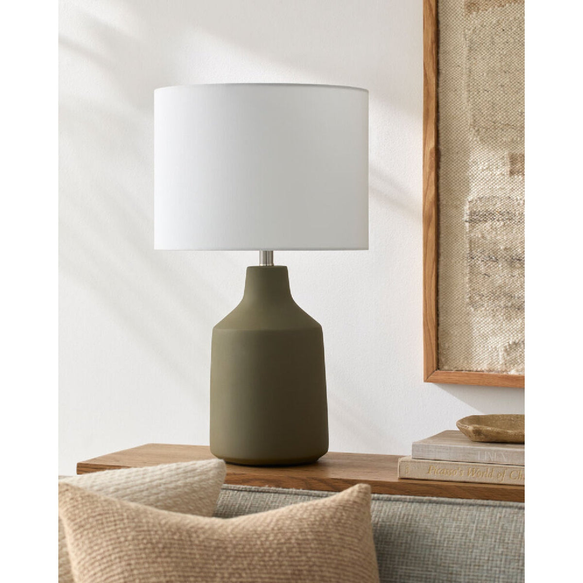 Modern European furniture - Painted Cement Accent Table Lamp - www.oroa.com