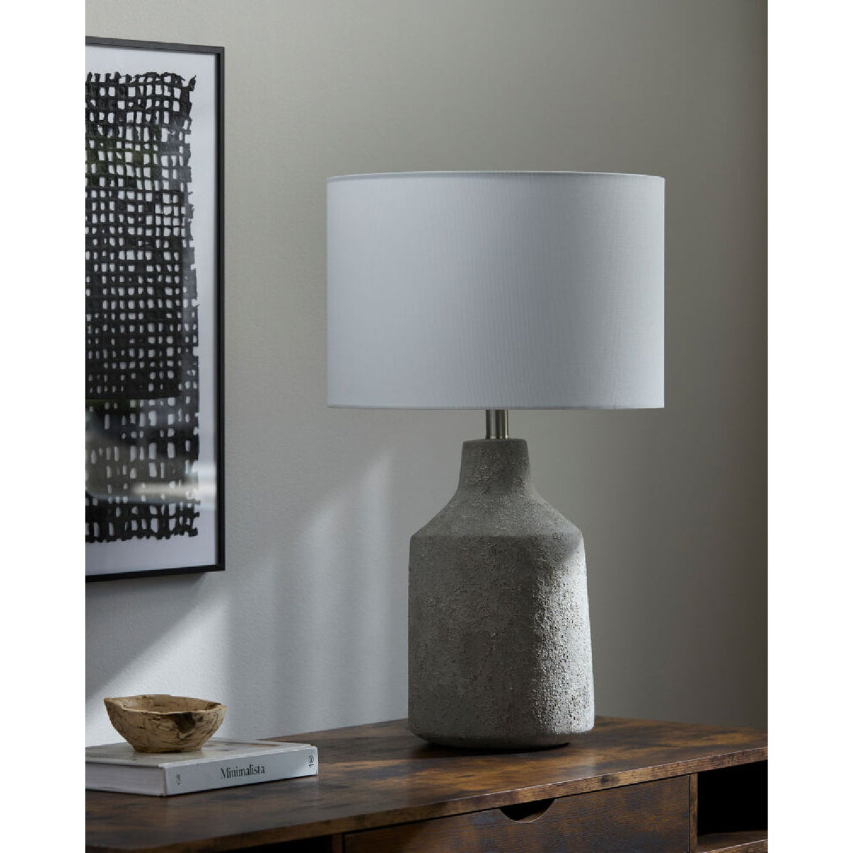 Modern European furniture - Painted Cement Accent Table Lamp - www.oroa.com