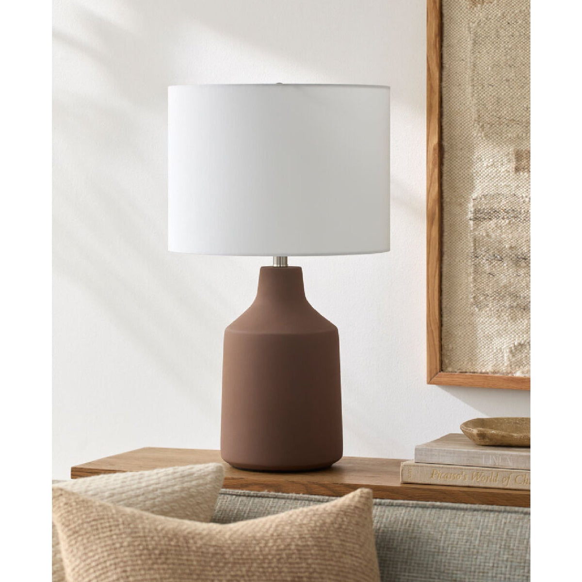 Modern European furniture - Painted Cement Accent Table Lamp - www.oroa.com