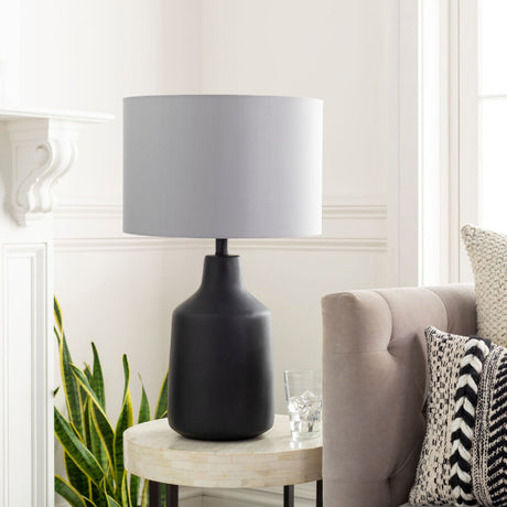 Modern European furniture - Concrete Base Linen Table Lamp - www.oroa.com