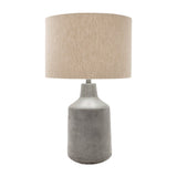 Modern European furniture - Concrete Base Linen Table Lamp - www.oroa.com