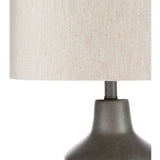 Modern European furniture - Concrete Base Linen Table Lamp - www.oroa.com