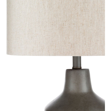 Modern European furniture - Concrete Base Linen Table Lamp - www.oroa.com