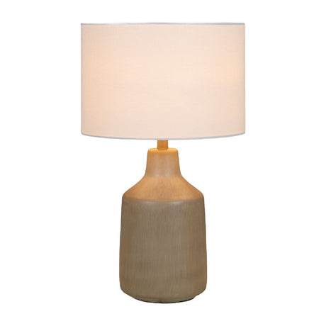 Modern European furniture - Concrete Base Linen Table Lamp - www.oroa.com