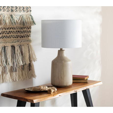 Modern European furniture - Concrete Base Linen Table Lamp - www.oroa.com