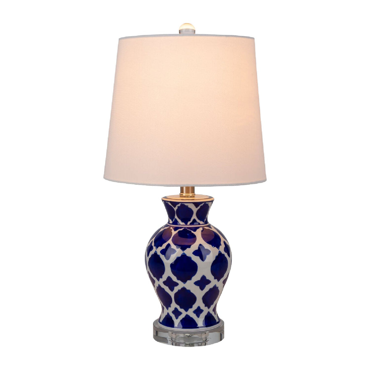 Modern European furniture - Blue Patterned Ceramic Table Lamp - www.oroa.com