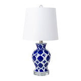 Modern European furniture - Blue Patterned Ceramic Table Lamp - www.oroa.com