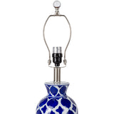 Modern European furniture - Blue Patterned Ceramic Table Lamp - www.oroa.com