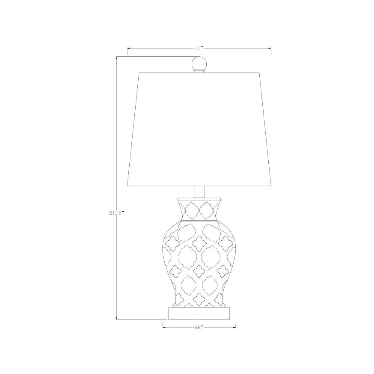 Modern European furniture - Blue Patterned Ceramic Table Lamp - www.oroa.com