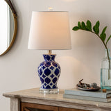 Modern European furniture - Blue Patterned Ceramic Table Lamp - www.oroa.com