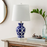 Modern European furniture - Blue Patterned Ceramic Table Lamp - www.oroa.com