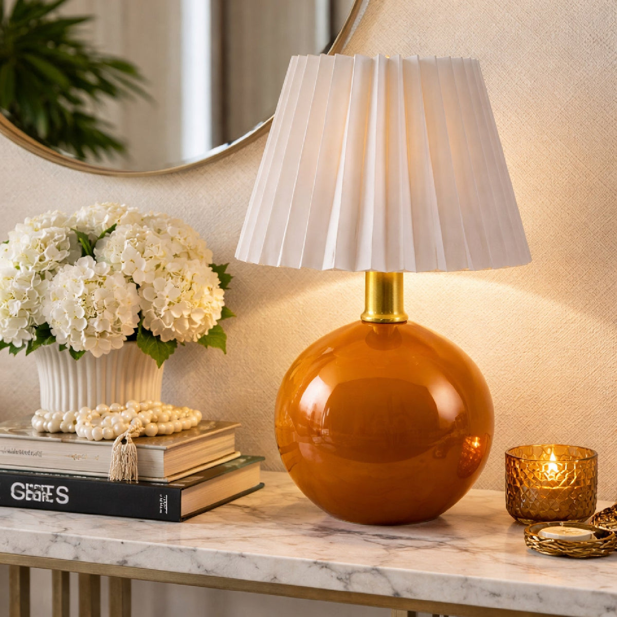 Modern European furniture - Ceramic Sphere Table Lamp - www.oroa.com