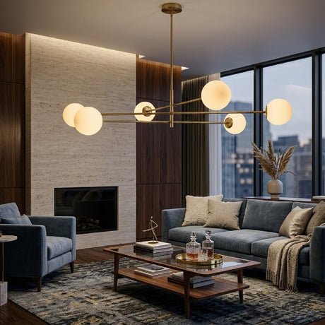 Modern European furniture - White Glass Sputnik Chandelier - www.oroa.com