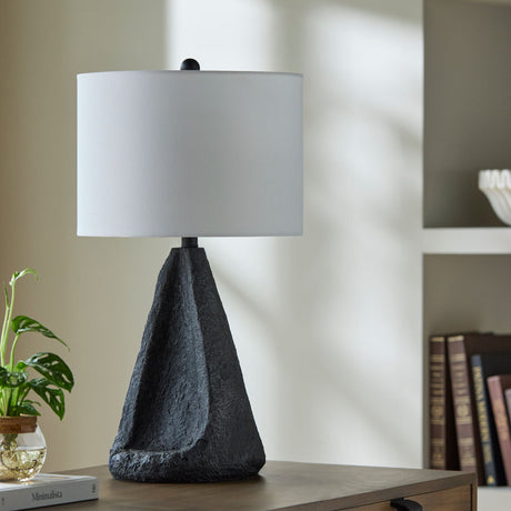 Modern European furniture - Black Textured Accent Table Lamp - www.oroa.com