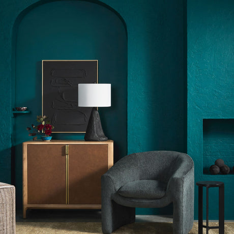 Modern European furniture - Black Textured Accent Table Lamp - www.oroa.com
