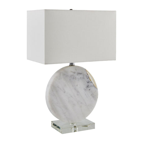 Modern European furniture - Round White Marble Table Lamp - www.oroa.com