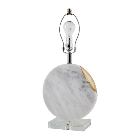 Modern European furniture - Round White Marble Table Lamp - www.oroa.com