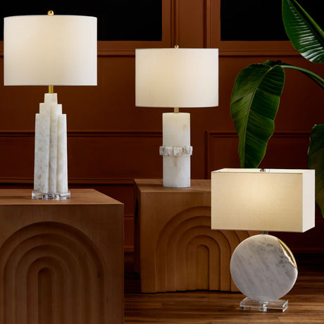 Modern European furniture - Round White Marble Table Lamp - www.oroa.com