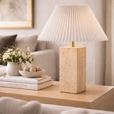Modern European furniture - Square Travertine Empire Table Lamp - www.oroa.com
