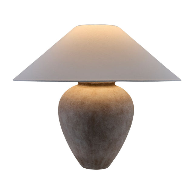 Modern European furniture - Glazed Brown Ceramic Table Lamp - www.oroa.com