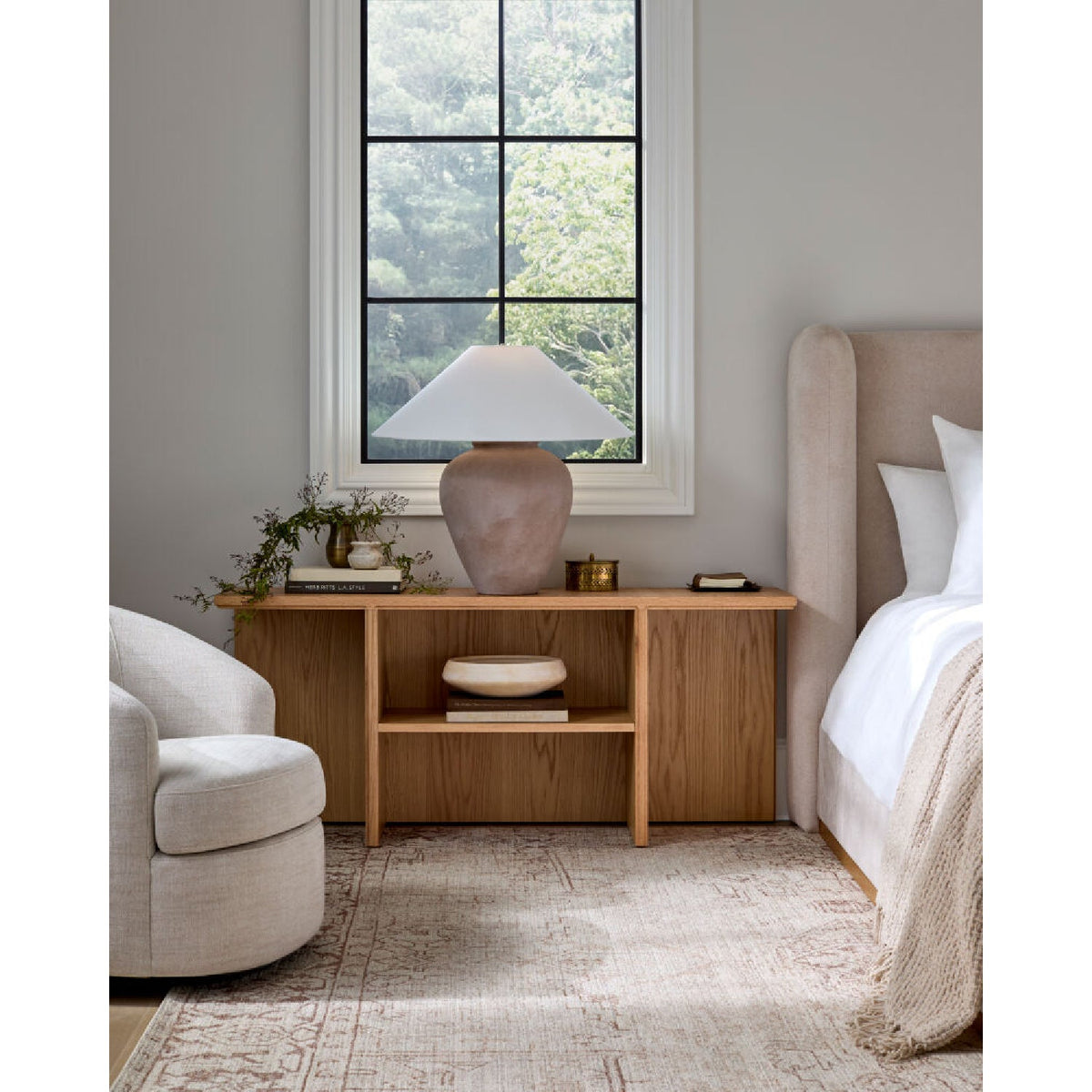 Modern European furniture - Glazed Brown Ceramic Table Lamp - www.oroa.com