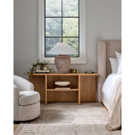 Modern European furniture - Glazed Brown Ceramic Table Lamp - www.oroa.com