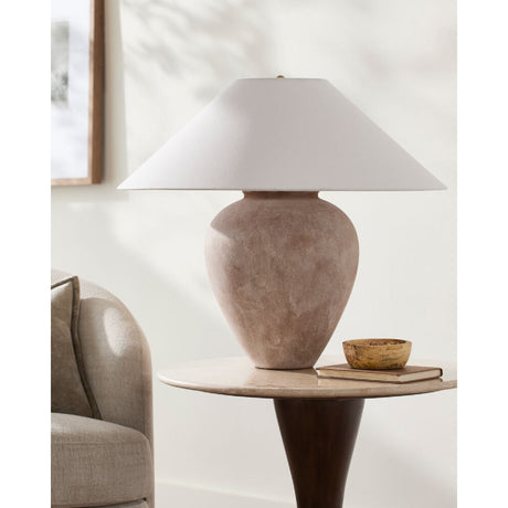 Modern European furniture - Glazed Brown Ceramic Table Lamp - www.oroa.com