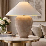 Modern European furniture - Glazed Brown Ceramic Table Lamp - www.oroa.com
