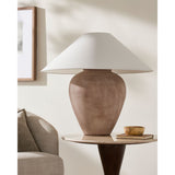 Modern European furniture - Glazed Brown Ceramic Table Lamp - www.oroa.com