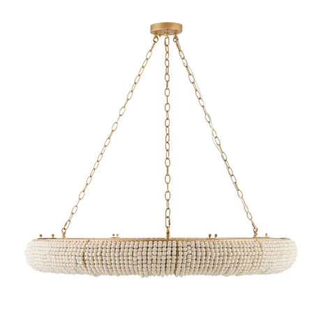 Modern European furniture - Cream Wood Beads 8-Light Chandelier - www.oroa.com
