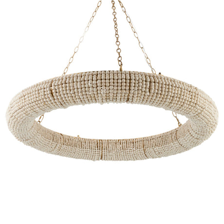 Modern European furniture - Cream Wood Beads 8-Light Chandelier - www.oroa.com