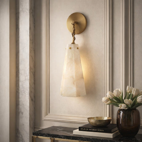 Modern European furniture - White Stone Wall Lamp - www.oroa.com