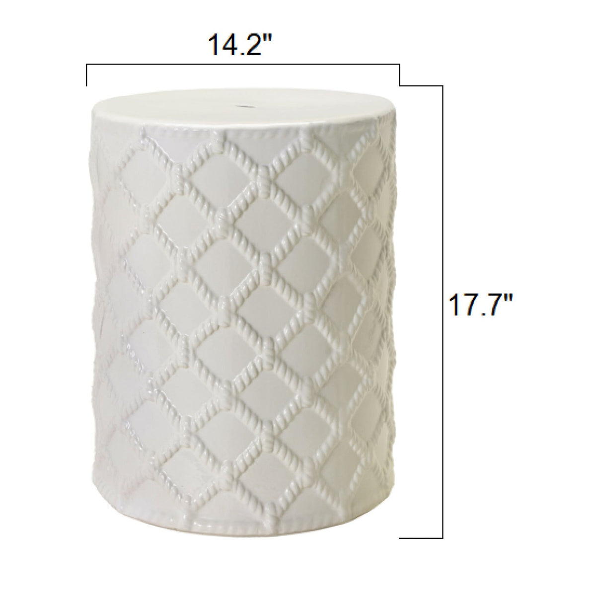 Modern European furniture - Lattice Patterned Ceramic Garden Stool - www.oroa.com