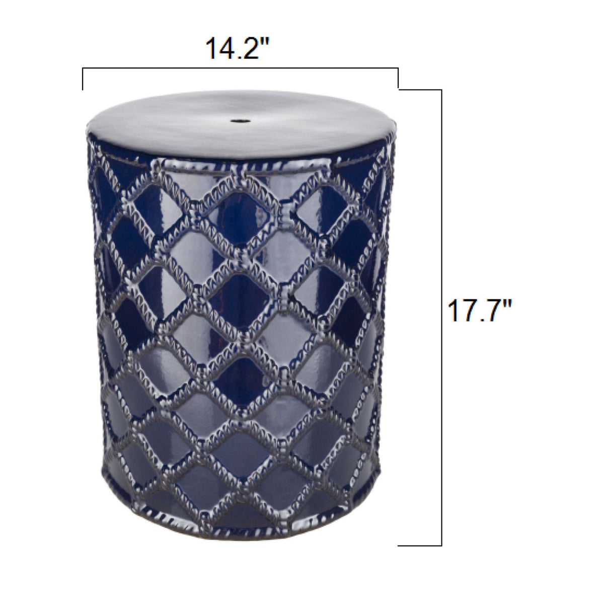 Modern European furniture - Lattice Patterned Ceramic Garden Stool - www.oroa.com