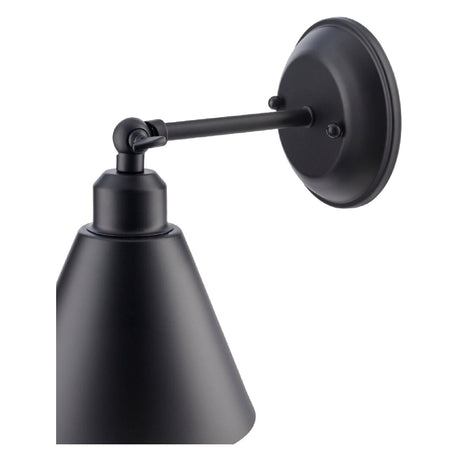Modern European furniture - Black Conical Metal Wall Lamp - www.oroa.com