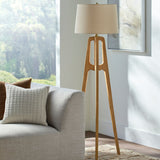 Modern European furniture - Brown Rubberwood Floor Lamp - www.oroa.com